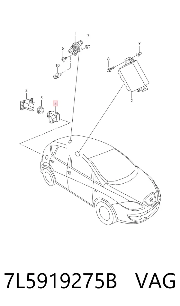 Sensor de aparcamiento trasero 7L5919275B VAG