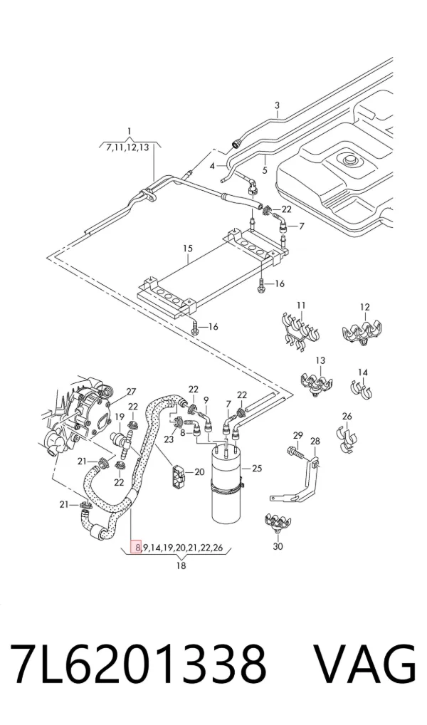 Rodamiento caja de cambios 7L6201338 VAG