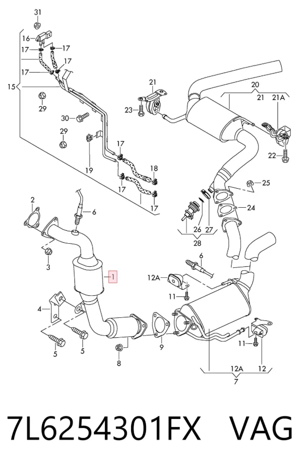Catalizador 7L6254301FX VAG