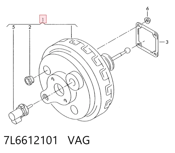Servofreno 7L6612101 VAG