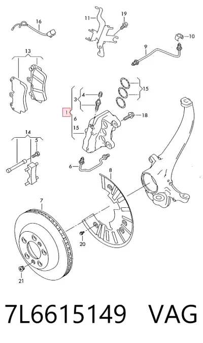 Pinza de freno delantera izquierda VAG 7L6615149