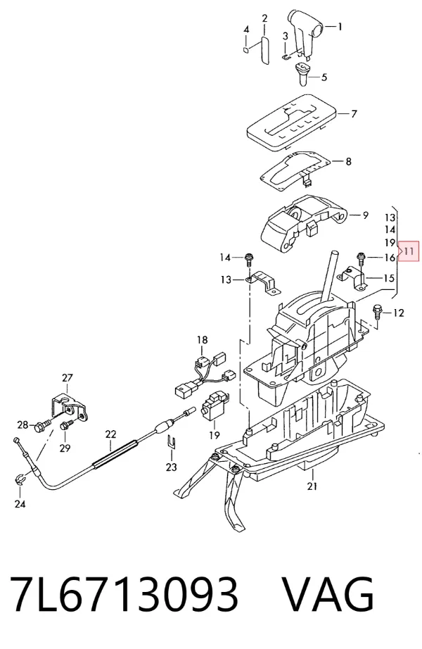 Palanca de cambios Volkswagen Touareg I