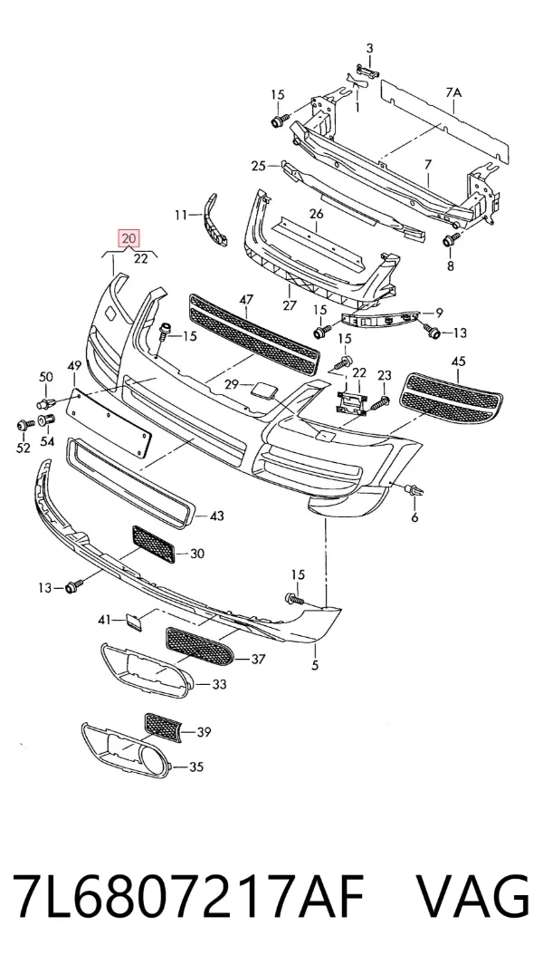 Paragolpes 7L6807217AF VAG