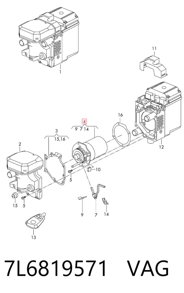 Quemador de calefacción auxiliar 7L6819571 VAG