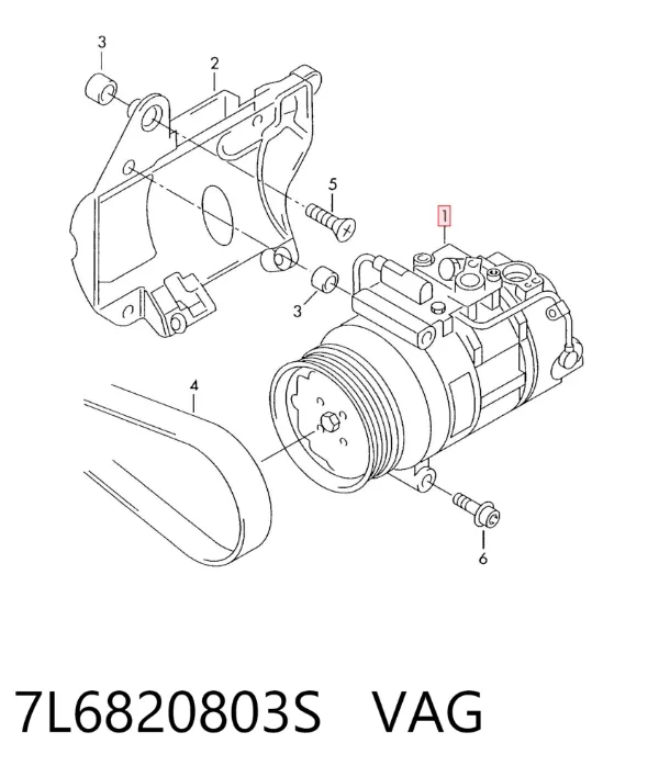 Compresor de aire acondicionado 7L6820803S VAG