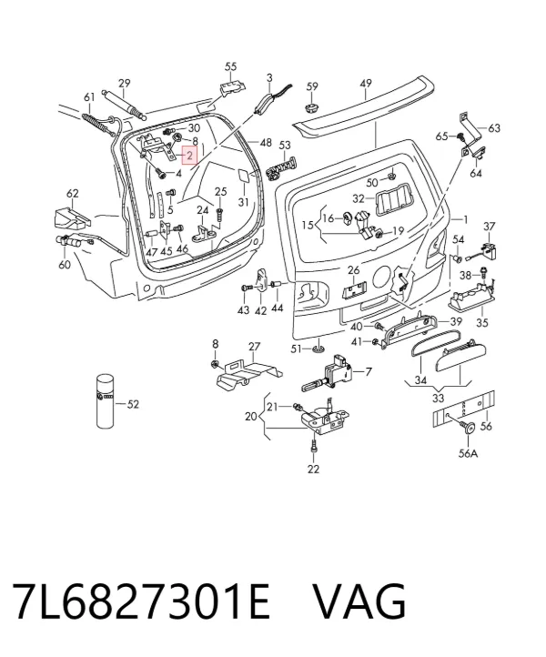 Bisagra de la tapa del maletero 7L6827301E VAG