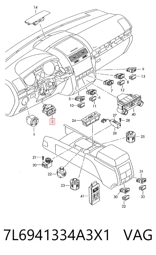 Regulador de intensidad del panel de instrumentos 7L6941334A3X1 VAG