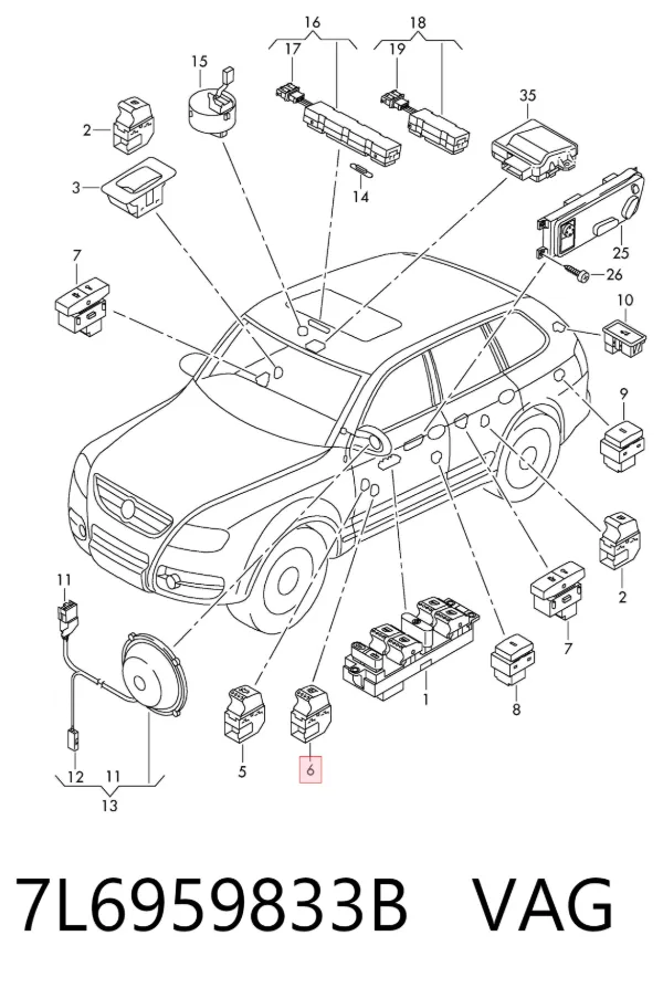 Manija de apertura de tapa de combustible 7L6959833B VAG