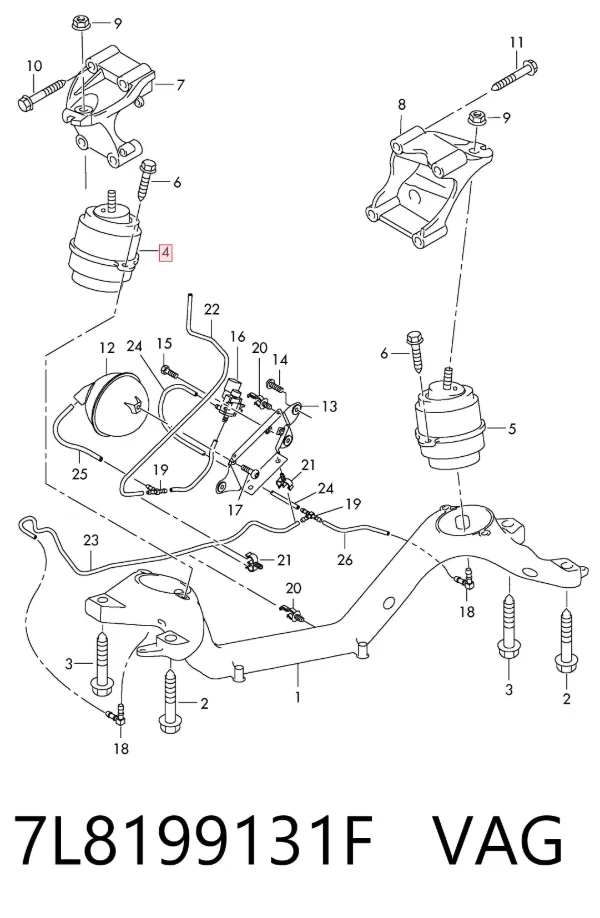 Soporte de motor, Izquierda / Derecha 7L8199131F VAG
