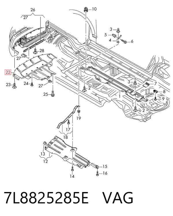 Protección motor / empotramiento 7L8825285E VAG