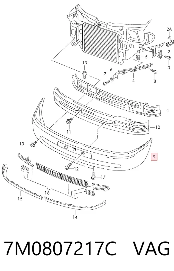 Paragolpes 7M0807217C VAG