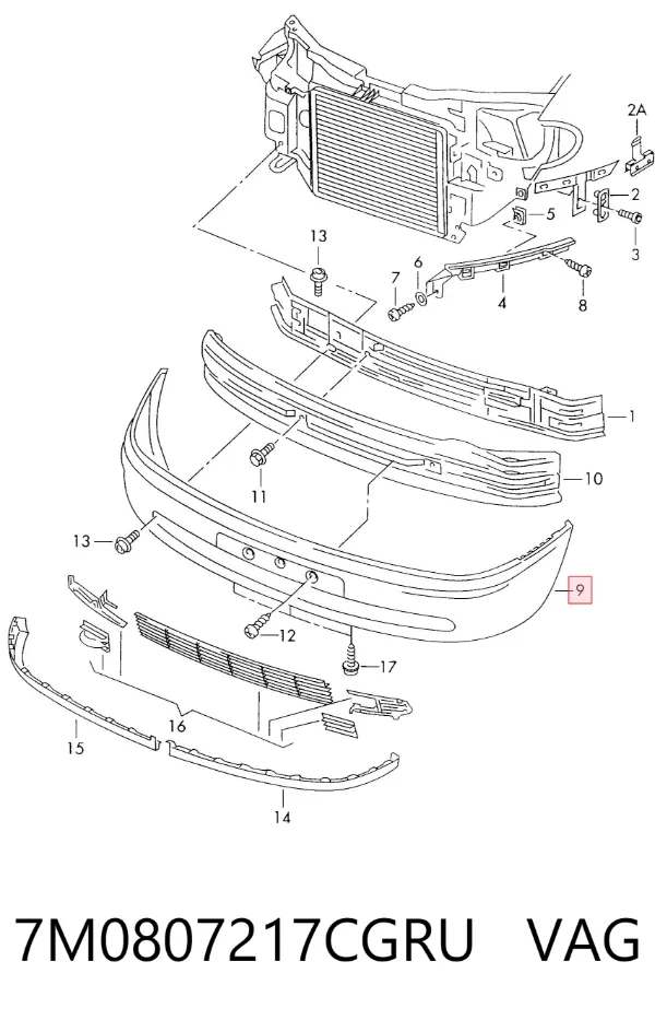 Paragolpes 7M0807217CGRU VAG