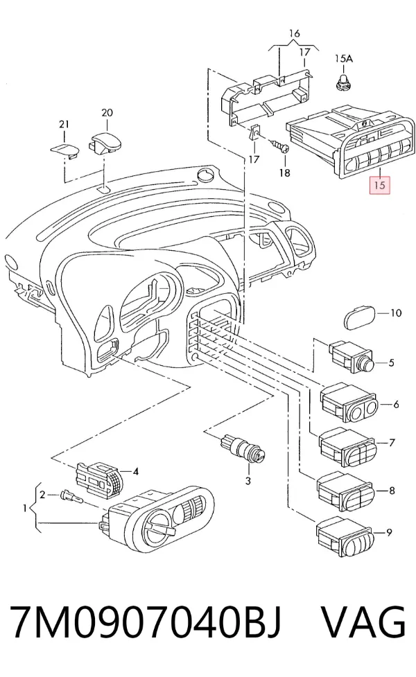 Unidad de control aire acondicionado 7M0907040BJ VAG