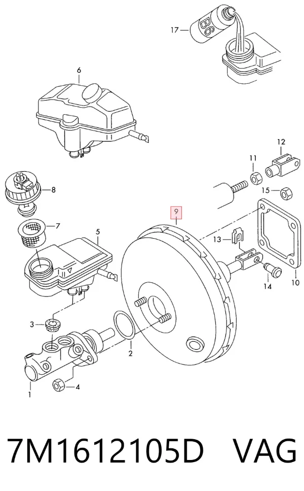Servofreno 7M1612105D VAG
