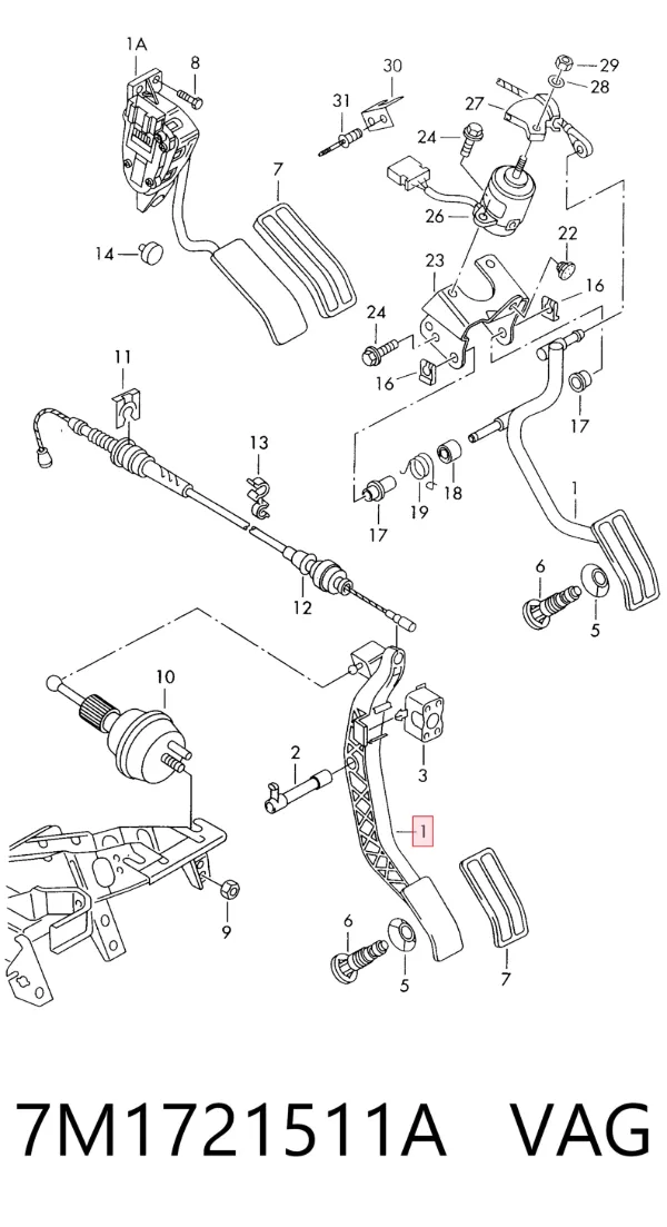 Pedal del acelerador 7M1721511A VAG