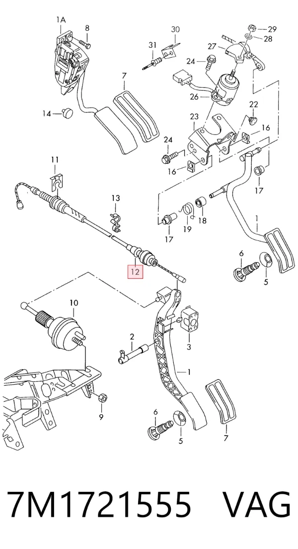 Cable del acelerador Volkswagen Sharan I