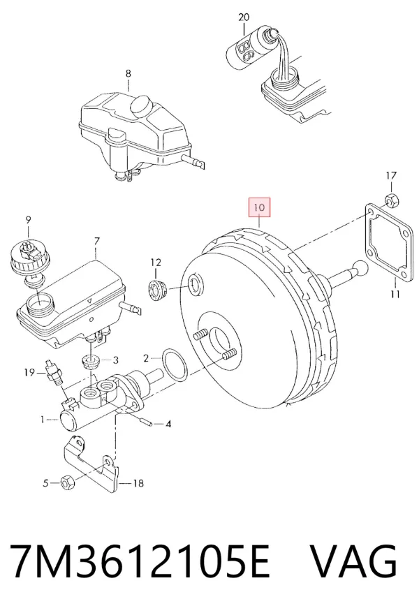 Servofreno 7M3612105E VAG