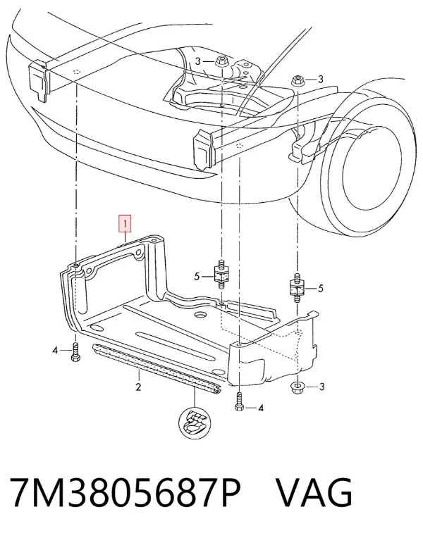 Protección motor / empotramiento 7M3805687P VAG
