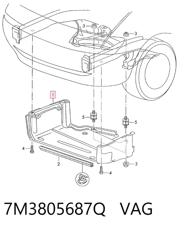 Protección motor / empotramiento 7M3805687Q VAG
