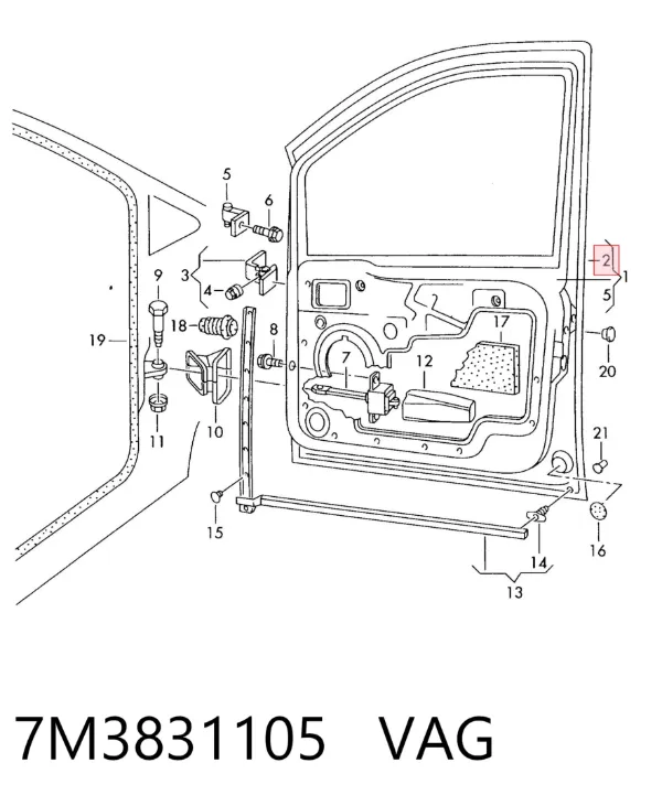 Puerta delantera izquierda 7M3831105 VAG