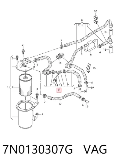 Sensor de temperatura de combustible VAG 7N0130307G