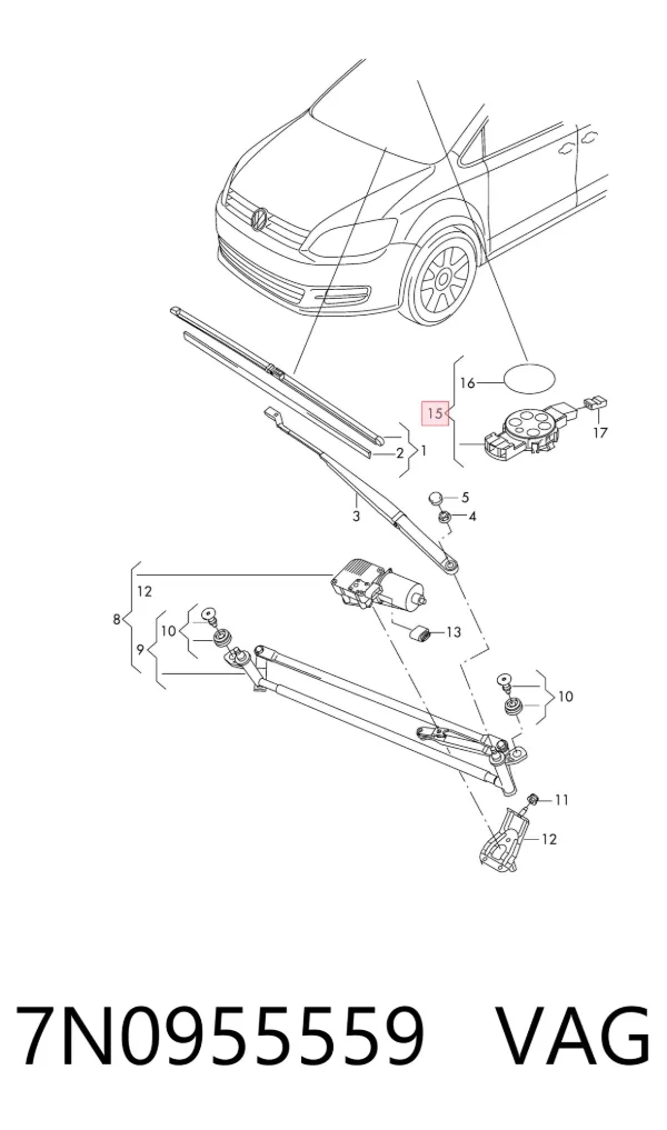 Sensor de lluvia 7N0955559 VAG