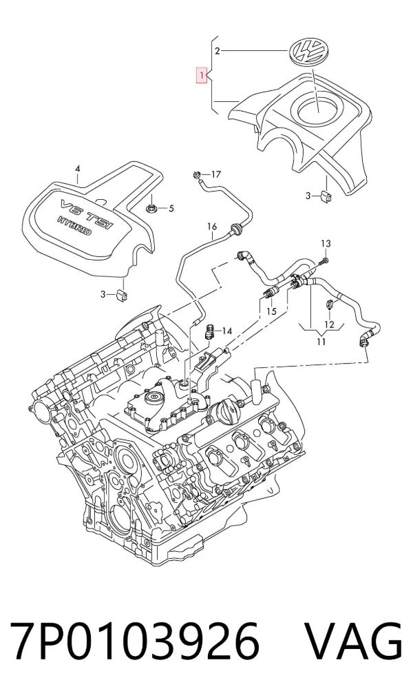 Tapa motor 7P0103926 VAG