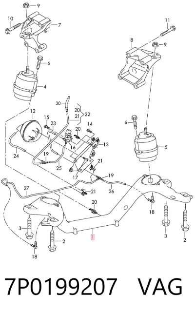 Viga de soporte del motor VAG 7P0199207