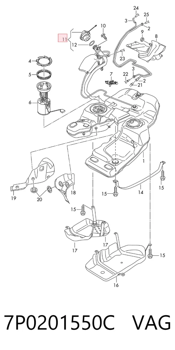 Tapa de depósito de combustible Volkswagen Touareg II
