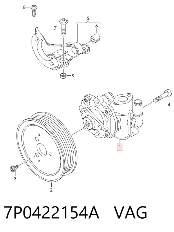 Bomba de dirección 7P0422154A VAG