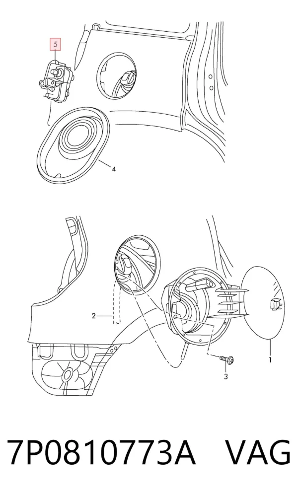 Motor tapa combustible 7P0810773A VAG