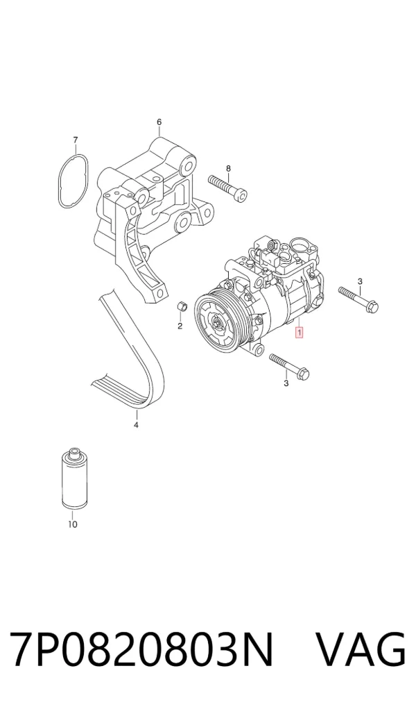Compresor de aire acondicionado 7P0820803N VAG