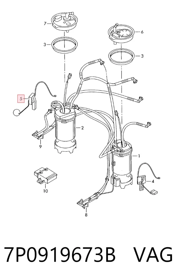 Sensor de nivel de combustible derecho 7P0919673B VAG