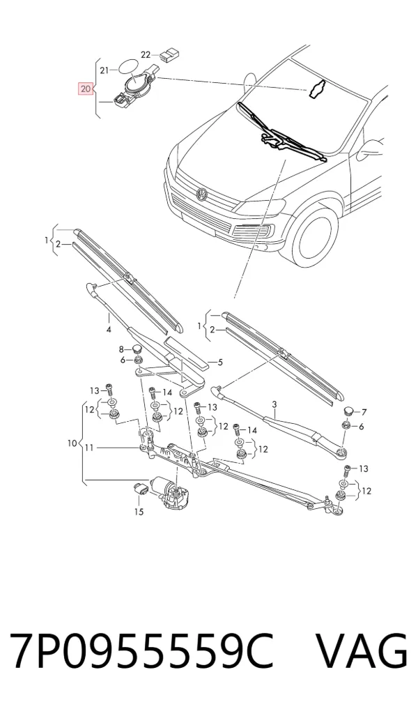 Sensor de lluvia Volkswagen Touareg II