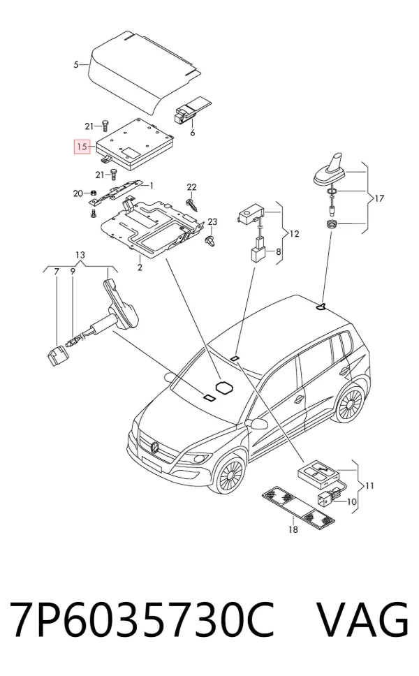 Unidad de control Bluetooth 7P6035730C VAG