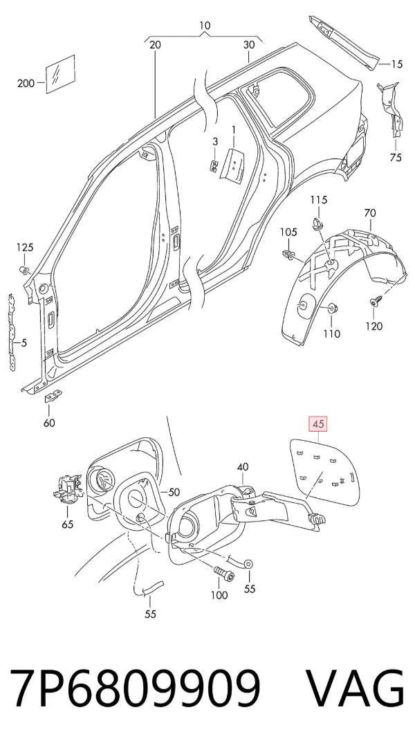Tapa de la gasolina Volkswagen Touareg II