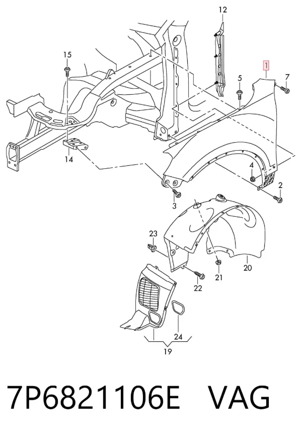 Aleta 7P6821106E VAG