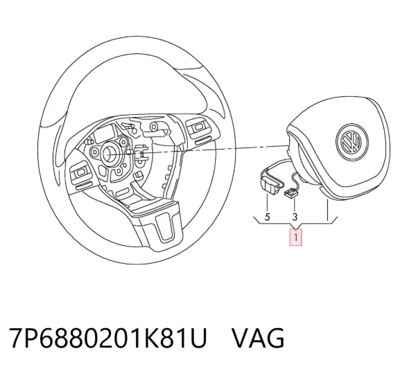 Airbag de volante 7P6880201K81U VAG