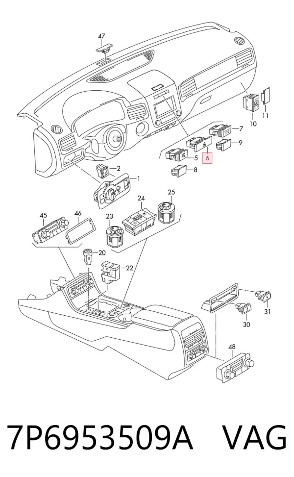 Boton de luz de emergencía Volkswagen Touareg II