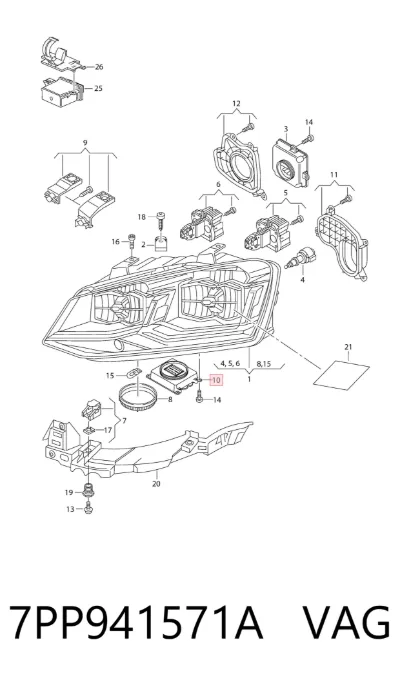 Centralita, faros xenon VAG 7PP941571A