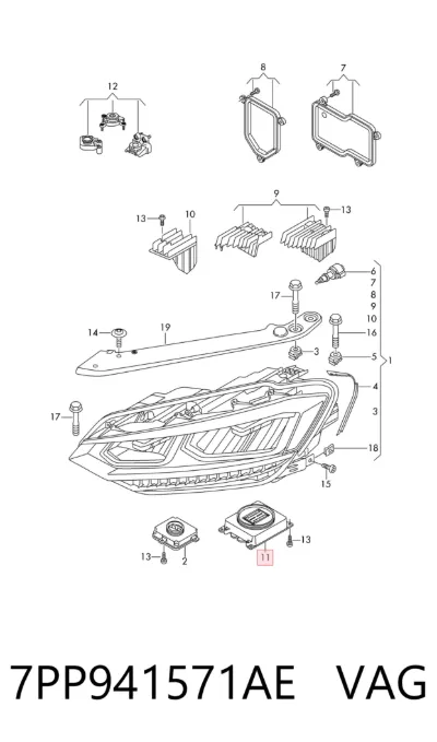 Centralita, faros xenon VAG 7PP941571AE