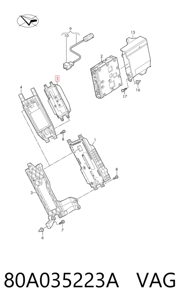 Amplificador de sonido del sistema de audio 80A035223A VAG