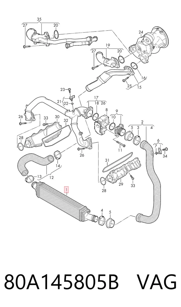 Intercooler 80A145805B VAG