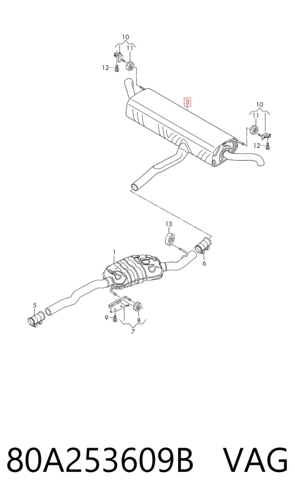 Silenciador trasero Audi Q5 FYB, FYG
