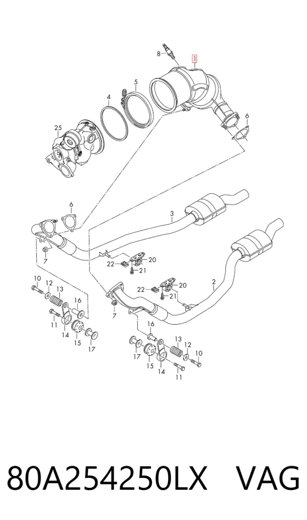 Catalizador 80A254250LX VAG