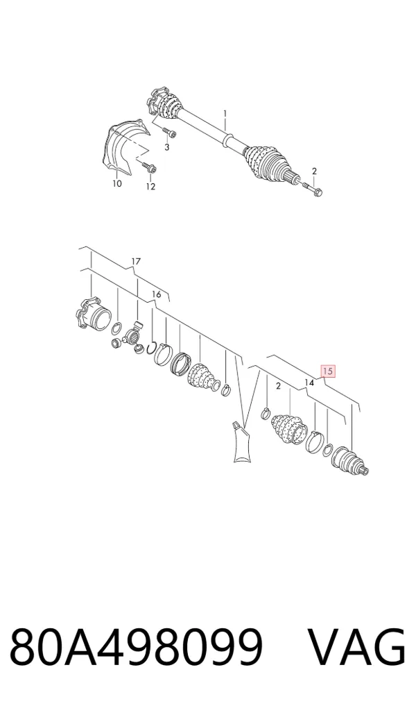 Junta homocinetica 80A498099 VAG