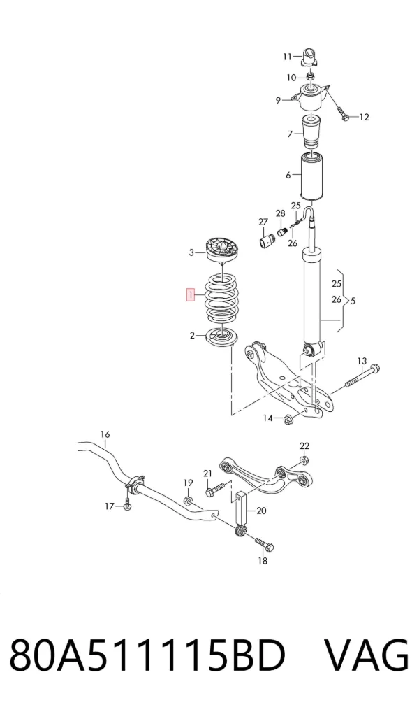 Muelle 80A511115BD VAG
