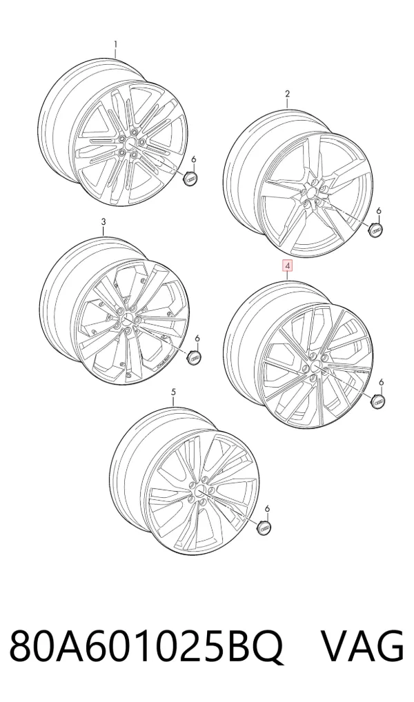 Llantas 80A601025BQ VAG