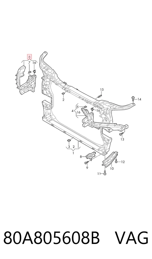 Soporte de fijación del faro delantero derecho 80A805608B VAG