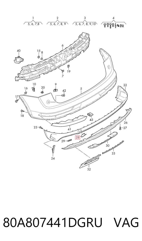 Tapa del enganche de remolcado delantera 80A807441DGRU VAG